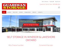 Tablet Screenshot of guardian-storage.com